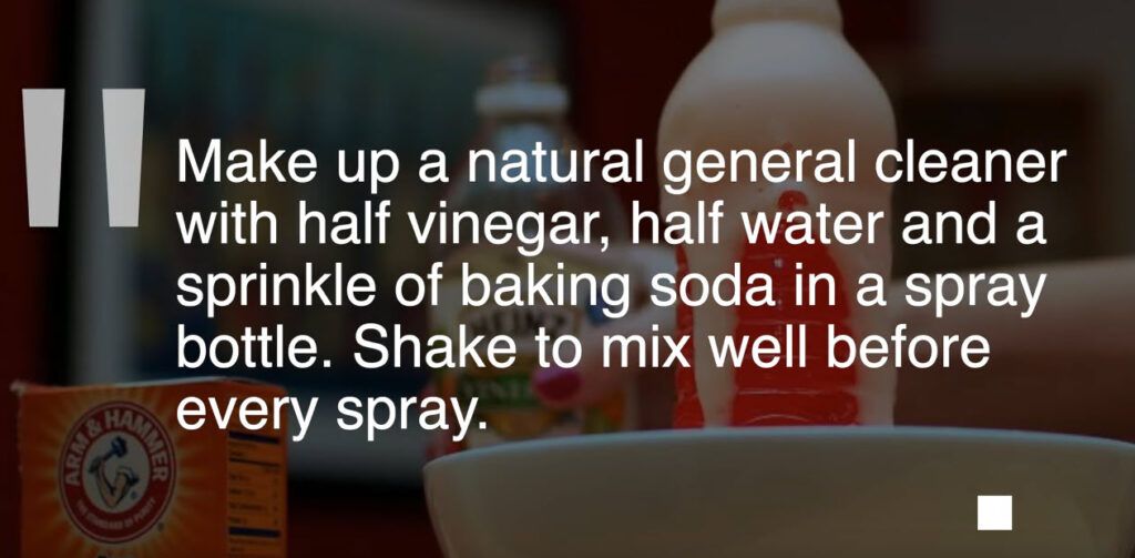 make general cleaner with baking soda and vinegar