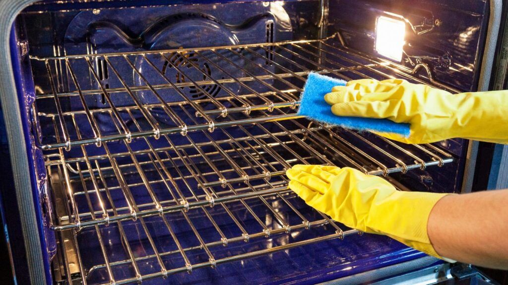 deep clean the oven, including racks and trays