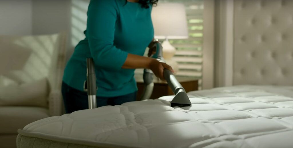 vacuuming mattress helps keep it clean and allergen free