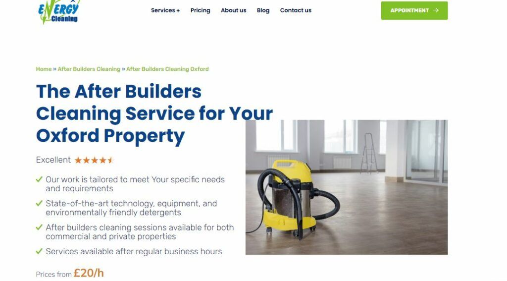 the after builders cleaning service for your oxford property