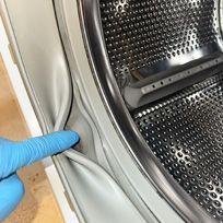 washing machine door rubber seal with dirt removed